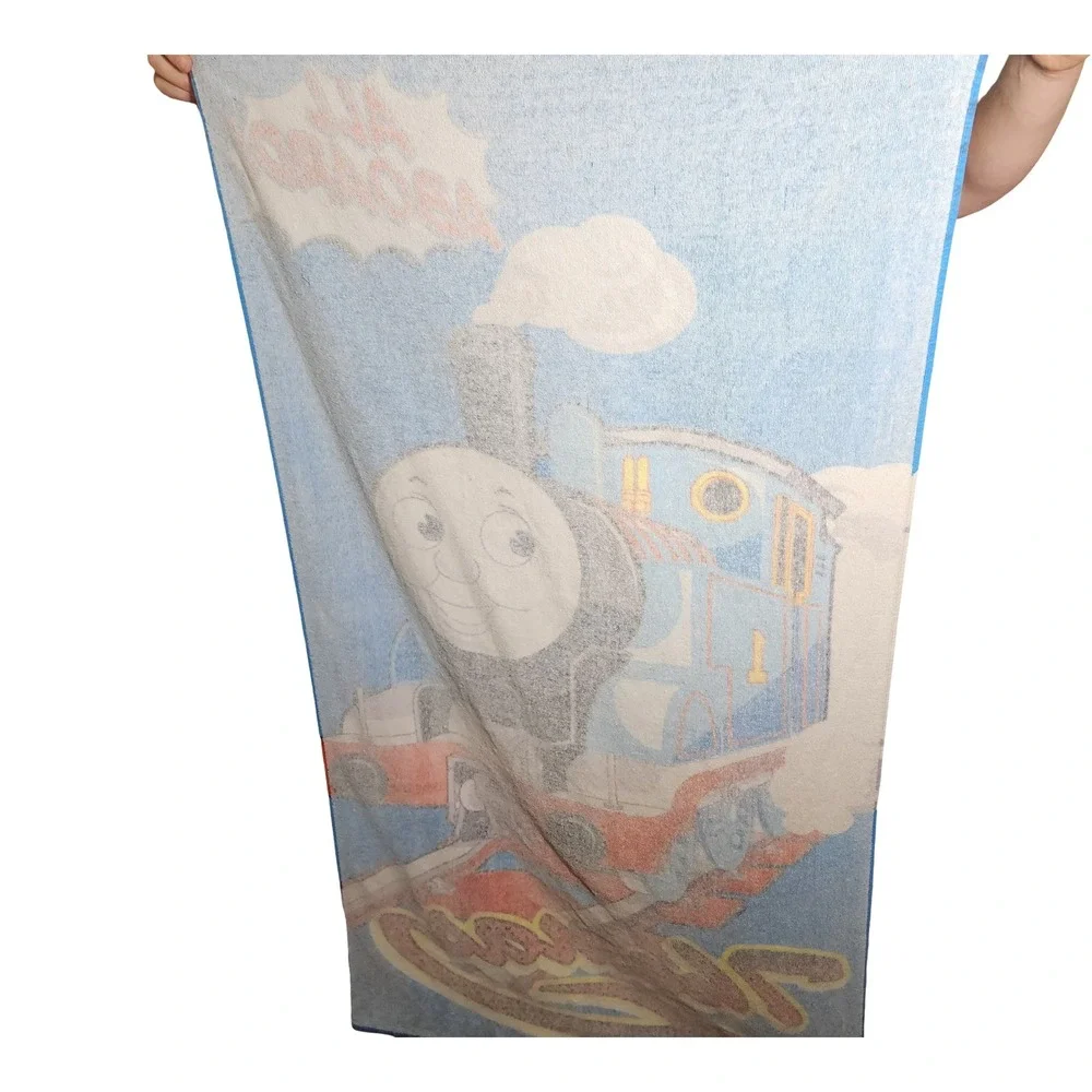 Thomas & Friends All Aboard Blue Beach Towel 2008 Graphic Kids Bath Pool Train